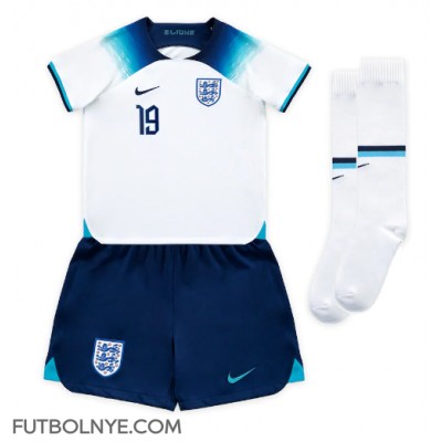 Camiseta Inglaterra Mason Mount #19 Primera Equipación para niños Mundial 2022 manga corta (+ pantalones cortos)